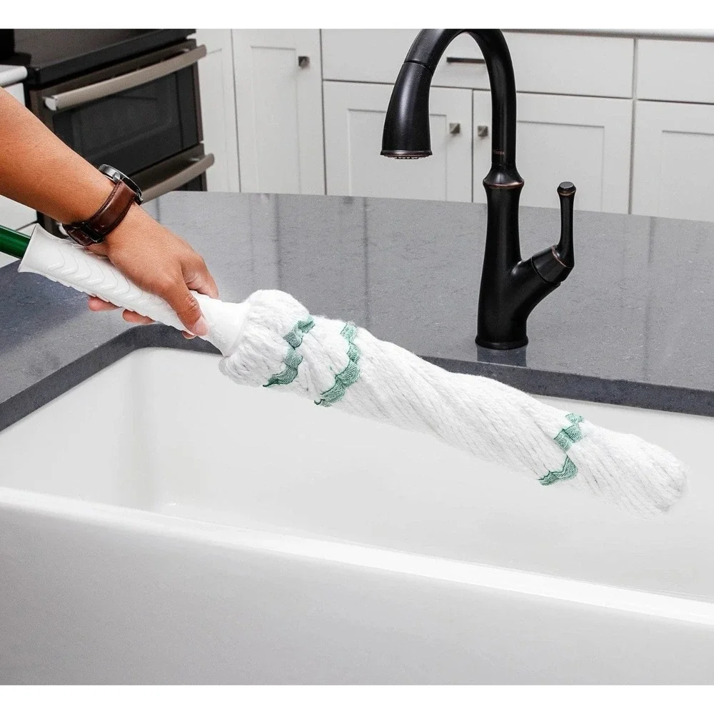 Libman Tornado Mop Refill White Cotton Blend Attachment Style Snap-On